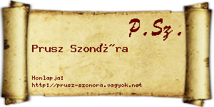 Prusz Szonóra névjegykártya